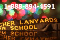 Personalized Lanyards Black with Athletic Gold Embroidery