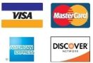Visa Mastercard American Express Discover card logos
