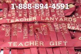 Monogrammed Lanyards Samples Maroon and Gold