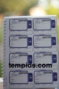 Example of Visitor Label Log Book
